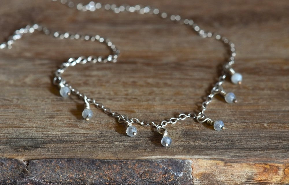 DANGLE LABRADORITE - ketting