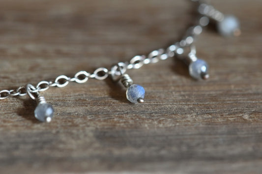 DANGLE LABRADORITE - ketting