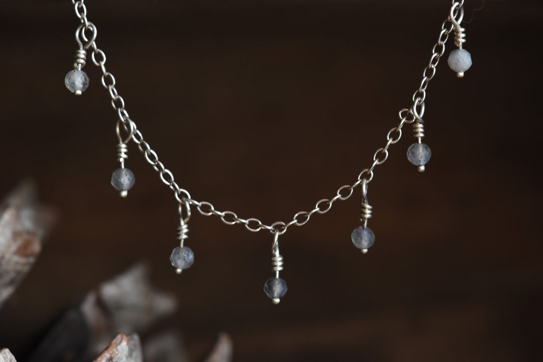 DANGLE LABRADORITE - ketting